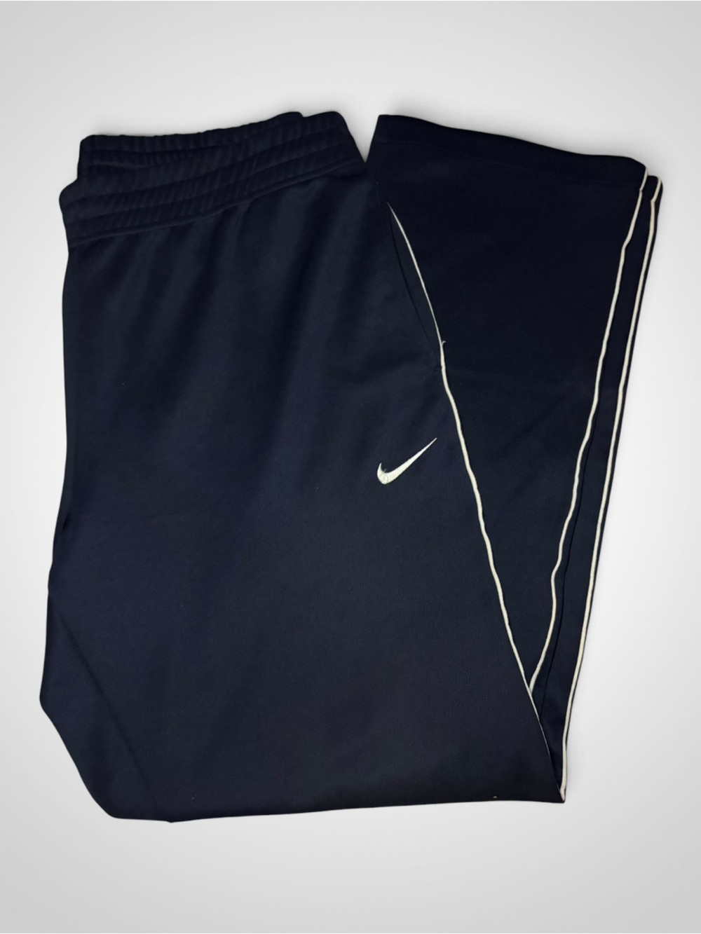 Nike Athletic Pants Men’s Navy Blue Track Pants White Piping